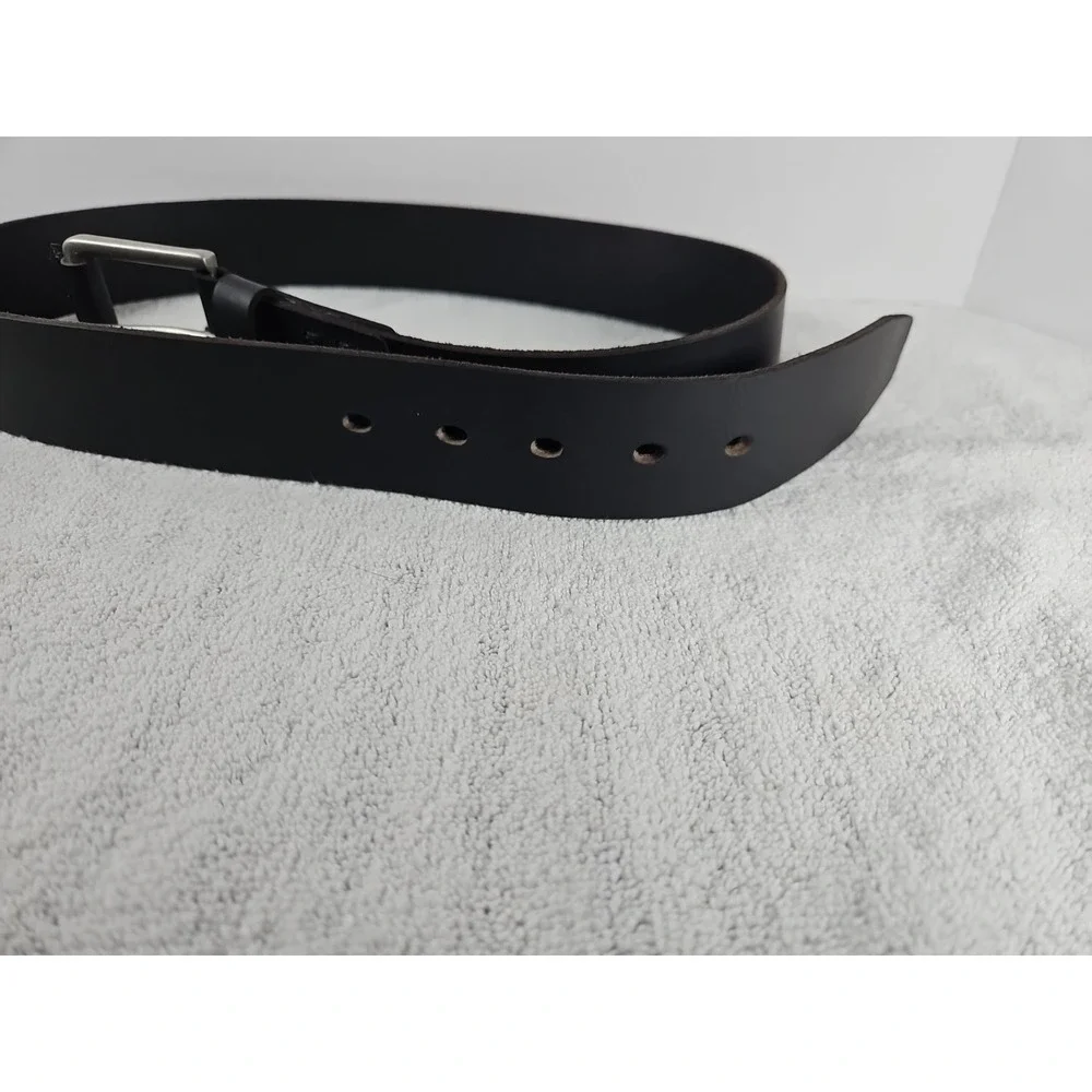 TIMBERLAND Unisex Plain‎ Black Genuine Leather Belt w/ Buckle Size 34 NEW